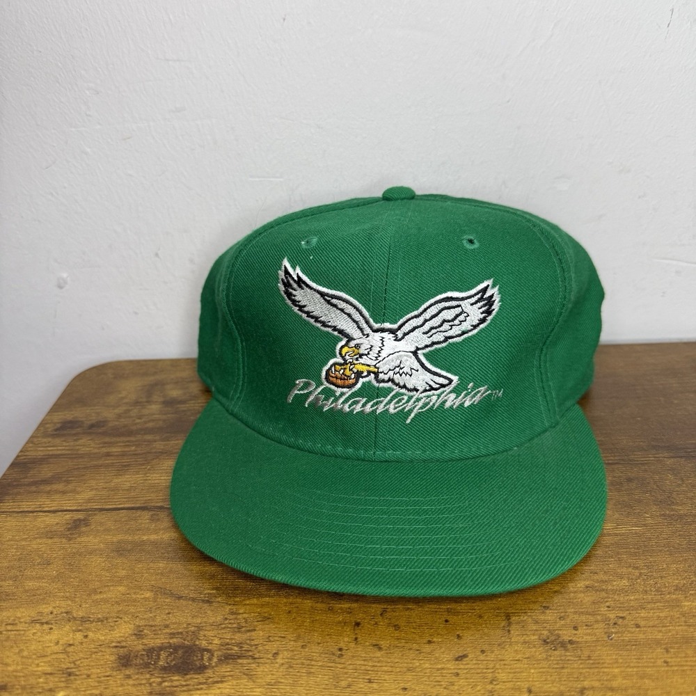 Vintage Philadelphia Eagles New Era Fitted Hat Size 7 1/4 Green NFL